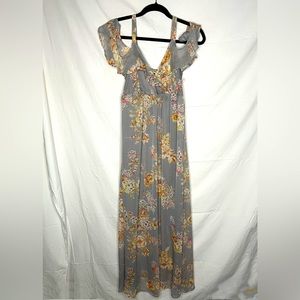 Jessica Simpson Maternity cold shoulder maxi dress floral size Small